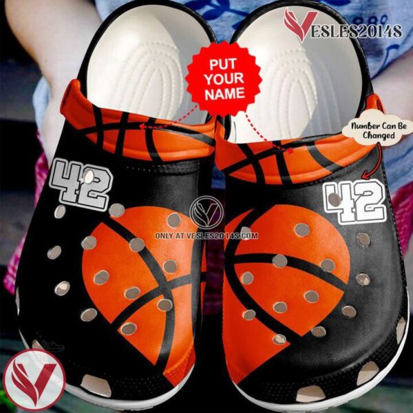 Basketball Basketball Personalized Heart Clog Shoes, Unique Gift From  Vesles2014S