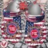 Basketball Personalized DPistons American Flag Breaking Wall Clog Shoes, Unique Gift From  Vesles2014S