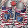 Basketball Personalized MGrizzlies American Flag Breaking Wall Clog Shoes, Unique Gift From  Vesles2014S