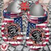 Basketball Personalized TRaptors American Flag Breaking Wall Clog Shoes, Unique Gift From  Vesles2014S