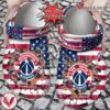 Basketball Personalized WWizards American Flag Breaking Wall Clog Shoes, Unique Gift From  Vesles2014S