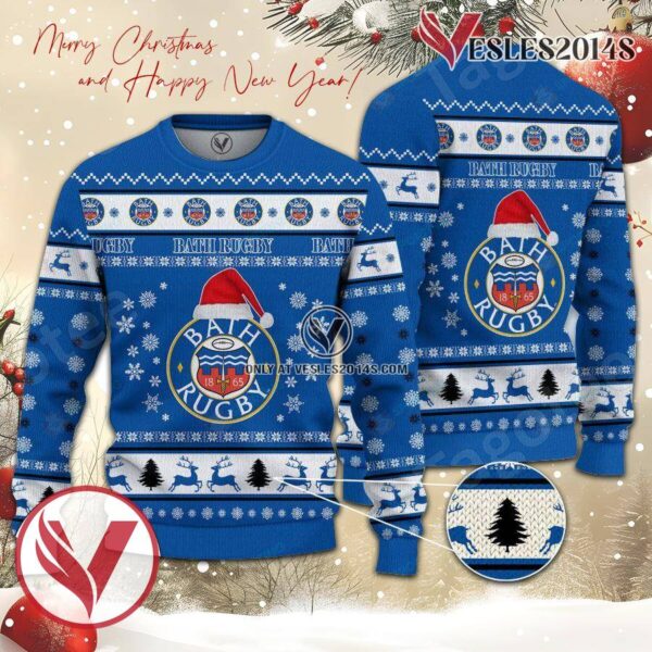Bath Rugby Sport Ugly Christmas Sweater, Unique Gifts For Fans - Vesles2014aS 1