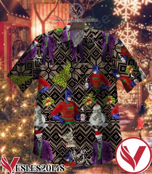 Batman And Joker Wool Pattern Hawaiian Shirt, Unique Gifts For Friends - Vesles2014S 1