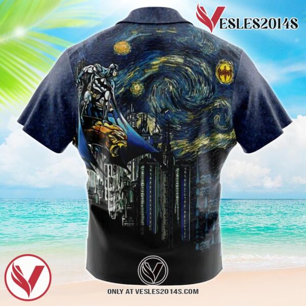 Batman Starry Dark Knight Hawaiian Button Up Shirt, Perfect Gifts For Anime Lovers - Vesles2014S 1