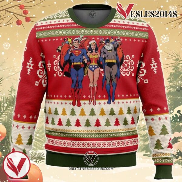 Batman superman Wonder woman Ugly Christmas Sweater, Unique Christmas Gift For Fans - Vesles2014S