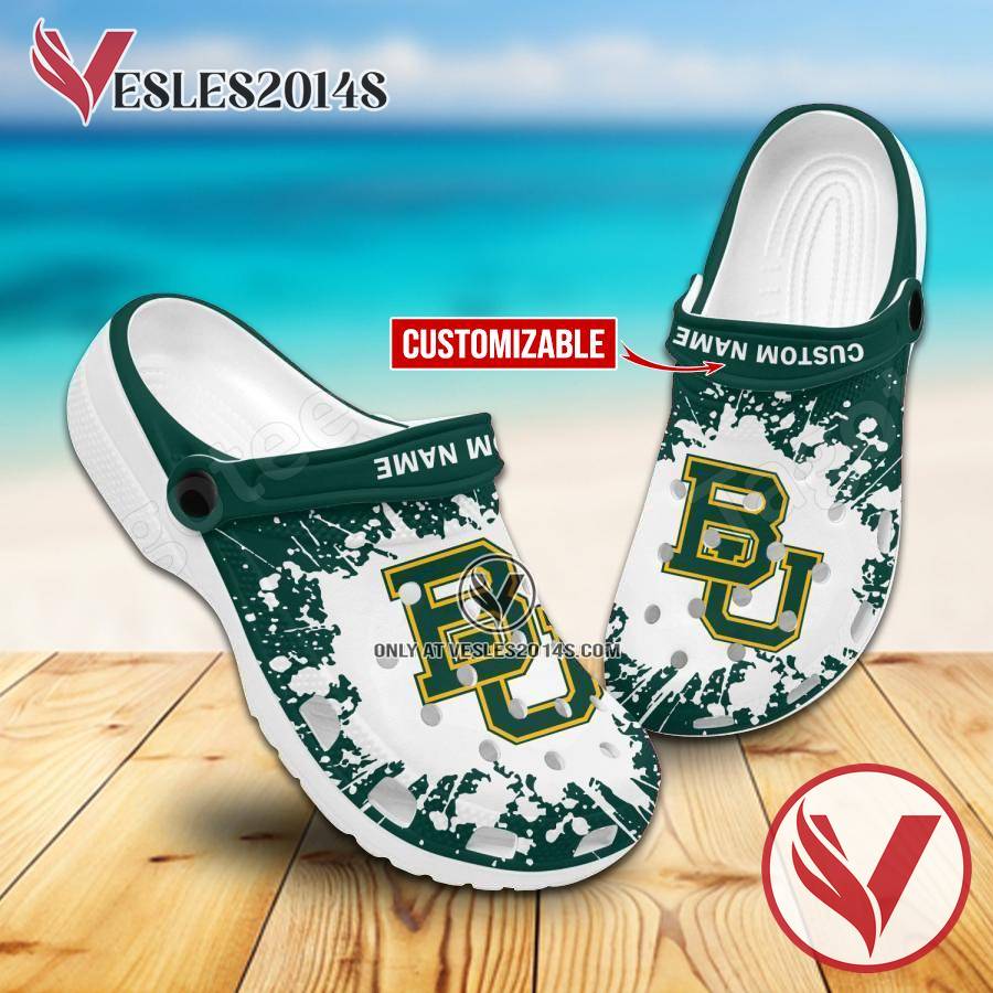 Baylor Bears Logo Custom Crocs Clogs, Unique Footwear For Fans