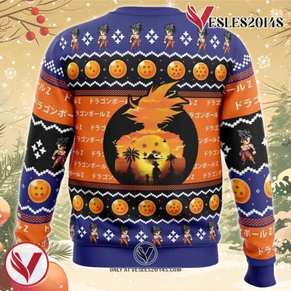 Beautiful Sunset Dragon Ball Z Ugly Christmas Sweater, Unique Christmas Gift For Fans - Vesles2014S 1