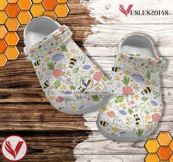 Bee Floral Cute Croc Shoes Gift Mother Day- Bee Kind Grandma Shoes Croc Clogs, Unique Gift From  Vesles2014S