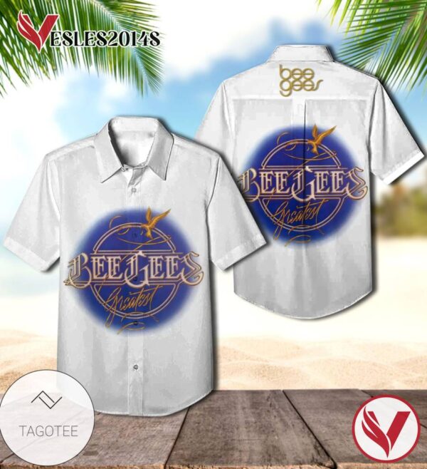 Bee Gees Greatest Album Cover Hawaiian Shirt, Best Gift For Music Lovers Vesles2014S