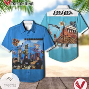 Bee Gees High Civilization Album Cover Hawaiian Shirt, Best Gift For Music Lovers Vesles2014S