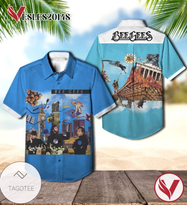 Bee Gees High Civilization Album Cover Hawaiian Shirt, Best Gift For Music Lovers Vesles2014S