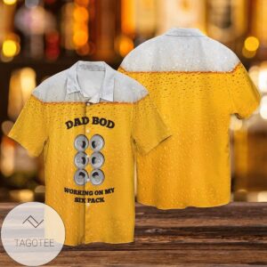 Beer Dag Bod Working On My Six Pack Gift For Men And Women Graphic Print Short Sleeve Hawaiian Casual Shirt Vesles2014S 1
