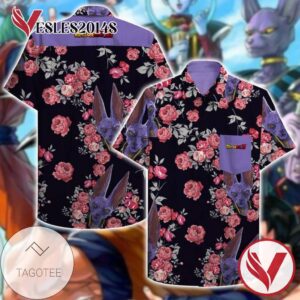 Beerus Dragon Ball Z Hawaiian II Graphic Print Short Sleeve Hawaiian Casual Shirt Vesles2014S 1