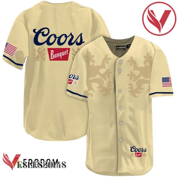 Beige Coors Banquet Beer Baseball Jersey, Perfect Gifts For Fans - Vesles2014S 2