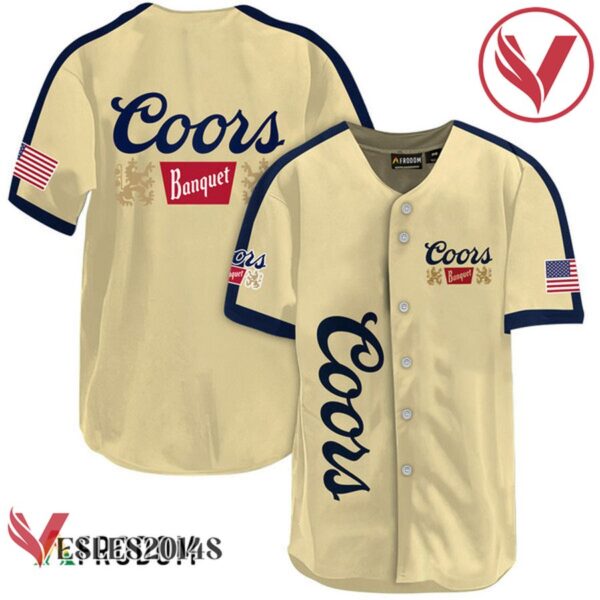 Beige Coors Banquet Beer Baseball Jersey, Perfect Gifts For Fans - Vesles2014S 3