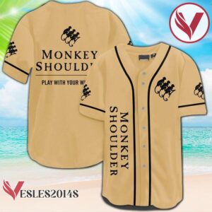 Beige Monkey Shoulder Whiskey Baseball Jersey, Perfect Gifts For Fans - Vesles2014S