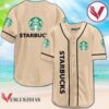 Beige Starbucks Baseball Jersey, Perfect Gifts For Fans - Vesles2014S