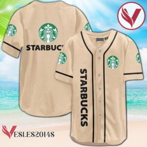 Beige Starbucks Baseball Jersey, Perfect Gifts For Fans - Vesles2014S