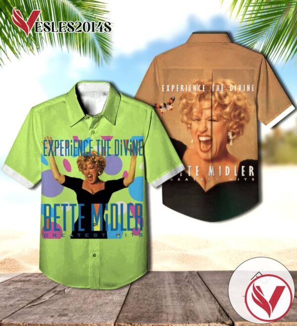 Bette Midler Experience The Divine Greatest Hits Compilation Album Cover Hawaiian Shirt, Best Gift For Music Lovers Vesles2014S