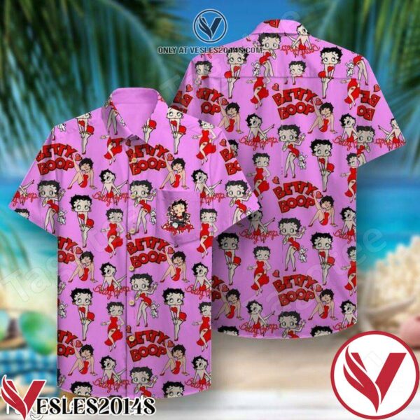 Betty Boop Cartoon Character Pink Hawaiian Shirt, Unique Gifts For Friends - Vesles2014S 1