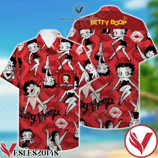Betty Boop Lips Print Red Style 2 Hawaiian Shirt, Unique Gifts For Friends - Vesles2014S 1