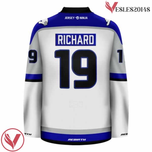 Big Dick's Halfway Inn Blue Funny Hockey Jersey - Vesles2014S 3
