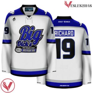 Big Dick's Halfway Inn Blue Funny Hockey Jersey - Vesles2014S