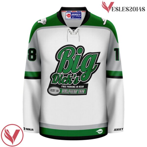 Big Dick's Halfway Inn Green Funny Hockey Jersey - Vesles2014S 2