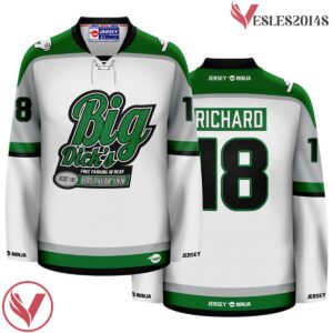 Big Dick's Halfway Inn Green Funny Hockey Jersey - Vesles2014S