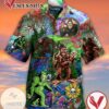 Bigfoot In The Forest Print Short Sleeve Hawaiian Casual Shirt Vesles2014S