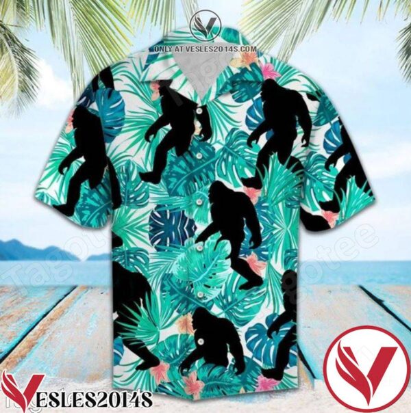 Bigfoot With Tropical Leaves Hawaiian Shirt, Unique Gifts For Friends - Vesles2014S 1