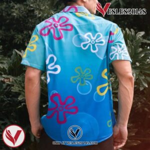 Bikini Bottom Pattern Spongebob Squarepants Hawaiian Button Up Shirt, Perfect Gifts For Anime Lovers - Vesles2014S 3