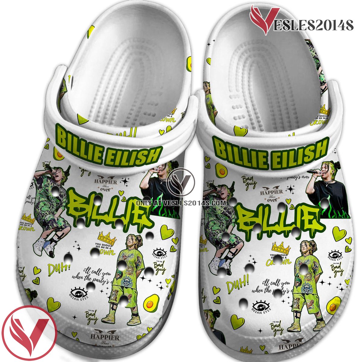 Billie Eilish Music Crocs Crocband Clogs Shoes, Unique Gifts For Fans Style 7 - Vesles2014S