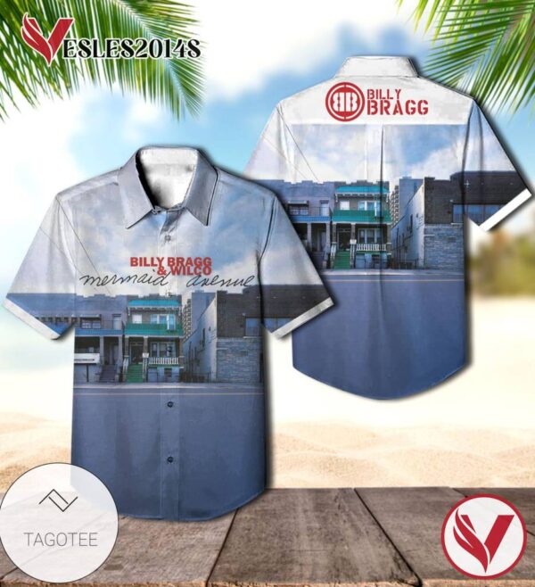 Billy Bragg And Wilco Mermaid Avenue Album Cover Hawaiian Shirt, Best Gift For Music Lovers Vesles2014S