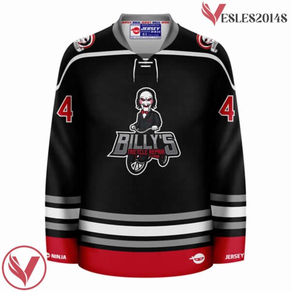 Billy's Tricycle Repair Jigsaw Hockey Jersey - Vesles2014S 2