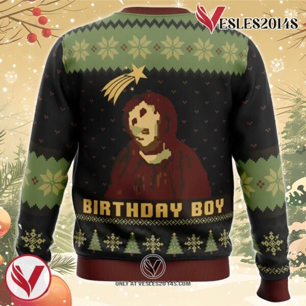 Birthday Boy The Ruined Fresco Of Jesus Ugly Christmas Sweater, Unique Christmas Gift For Fans - Vesles2014S 1