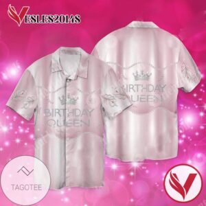 Birthday Queen For Men And Women Graphic Print Short Sleeve Hawaiian Casual Shirt Vesles2014S