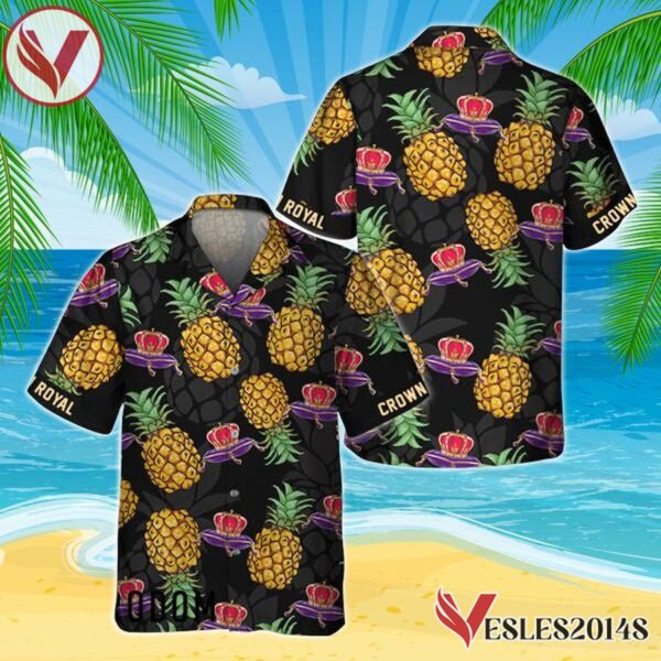 Black Aloha Pineapple Crown Royal Hawaiian Shirt, Best Summer Gifts For Fans - Vesles2014S