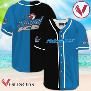 Black And Blue Split Natural Ice Baseball Jersey, Perfect Gifts For Fans - Vesles2014S