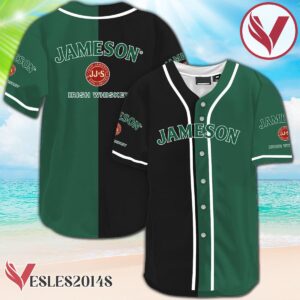 Black And Green Split Jameson Whisky Baseball Jersey, Perfect Gifts For Fans - Vesles2014S