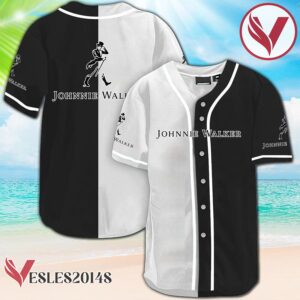 Black And White Split Johnnie Walker Baseball Jersey, Perfect Gifts For Fans - Vesles2014S