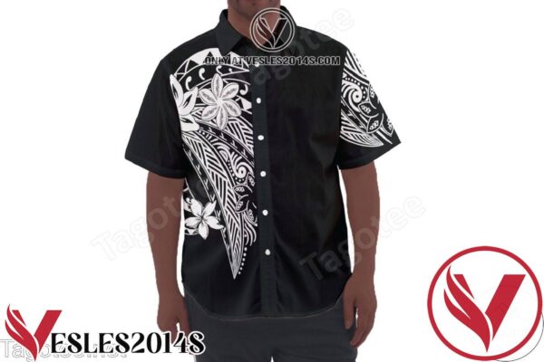 Black And White Tribal Leaves Hawaiian Shirt, Unique Gifts For Friends - Vesles2014S 1