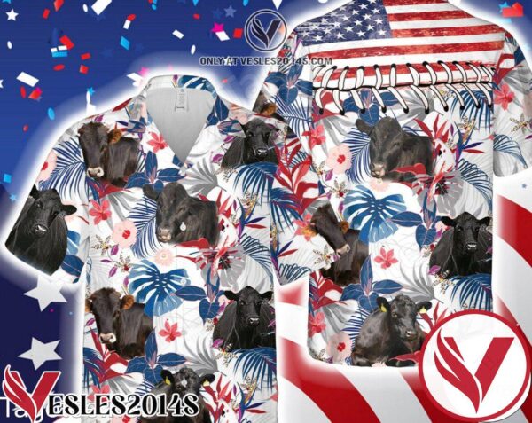 Black Angus Cow Tropical Hawaiian Shirt, Unique Gifts For Friends - Vesles2014S 1