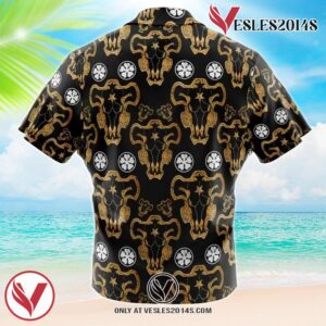 Black Bulls Black Clover Hawaiian Button Up Shirt, Perfect Gifts For Anime Lovers - Vesles2014S 1