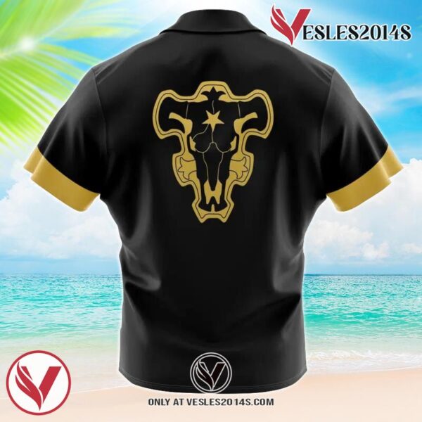 Black Bulls Black Clover Hawaiian Button Up Shirt, Perfect Gifts For Anime Lovers - Vesles2014S VtR 1