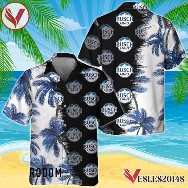 Black Busch Light Match Palm Trees Hawaiian Shirt, Best Summer Gifts For Fans - Vesles2014S