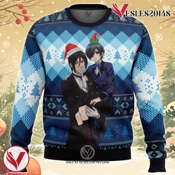 Black Butler Ugly Christmas Sweater, Unique Christmas Gift For Fans - Vesles2014S