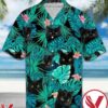 Black Cat Behind Tropical Leaves Hawaiian Shirt, Unique Gifts For Friends - Vesles2014S 1