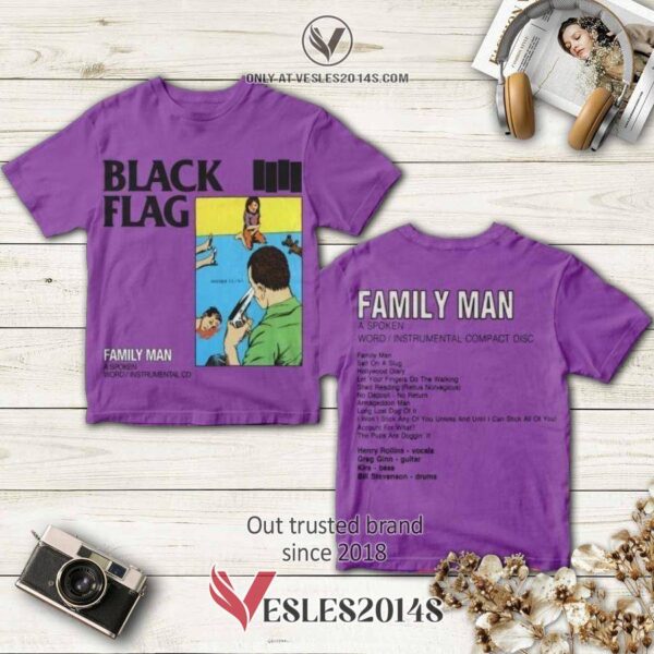 Black Flag Band Music Family Man Album 3D T-Shirt, Perfect Gifts For Music Lovers - Vesles2014S