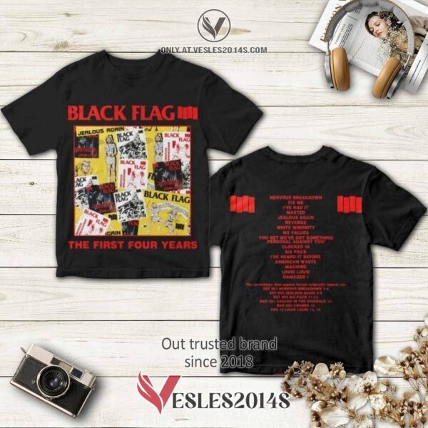 Black Flag The First Four Years Album 3D Shirt, Perfect Gifts For Music Lovers - Vesles2014S